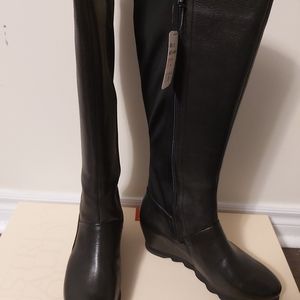 Hogl Womens Long Wedge Heel Boots